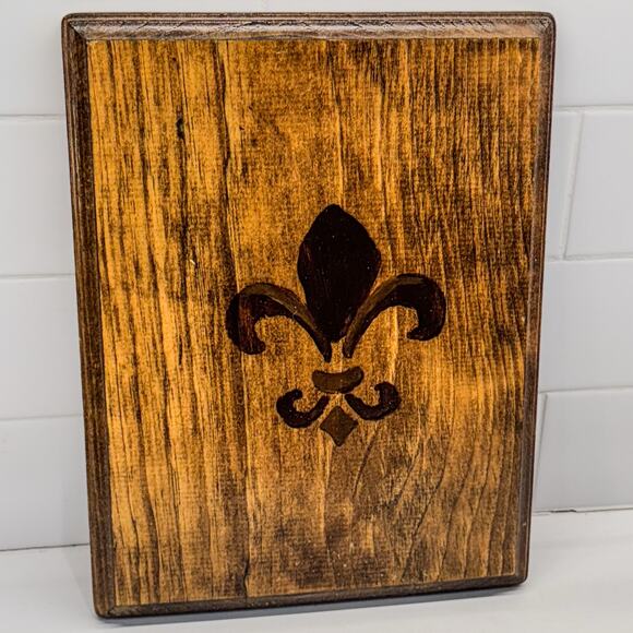 Rustic and Simple French Quarter, Fleur De Lis, Wooden Wall Art, 11” x 8.5” - Picture 4 of 5